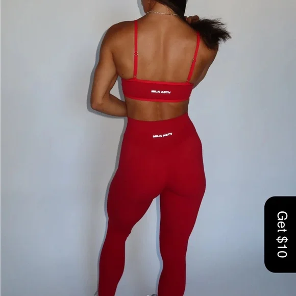 NWT - Milkstain Apparel The Jorry Leggings (S) Red - Picture 3 of 8